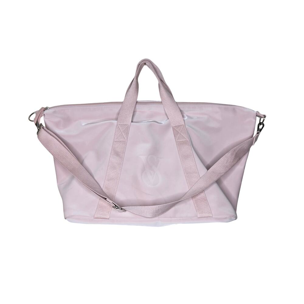 VICTORIA’S SECRET Vinyl Crossbody Duffel Bag Blush Pink